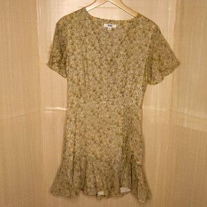 BB Dakota Steve Madden Yellow Floral Short Sleeve Dress Medium